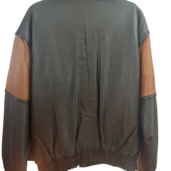 Vintage Saxony Collection 1980’s Two tone Leather Jacket - Picture 8 of 10